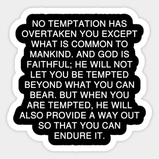 1 Corinthians 10:13 Bible Verse Text NIV Sticker